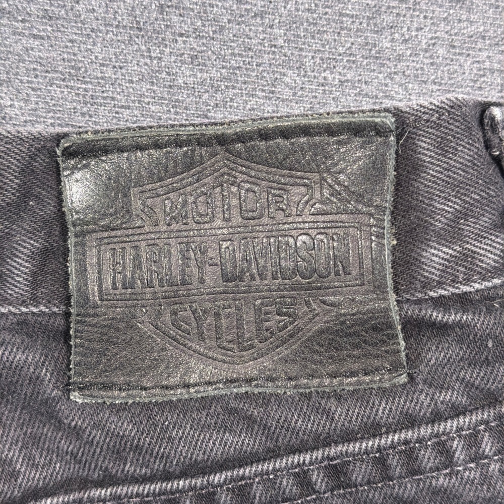 Harley Davidson Jeans Mens 28x32 Black Denim Straight Leg Biker Motorcycle - Picture 4 of 10